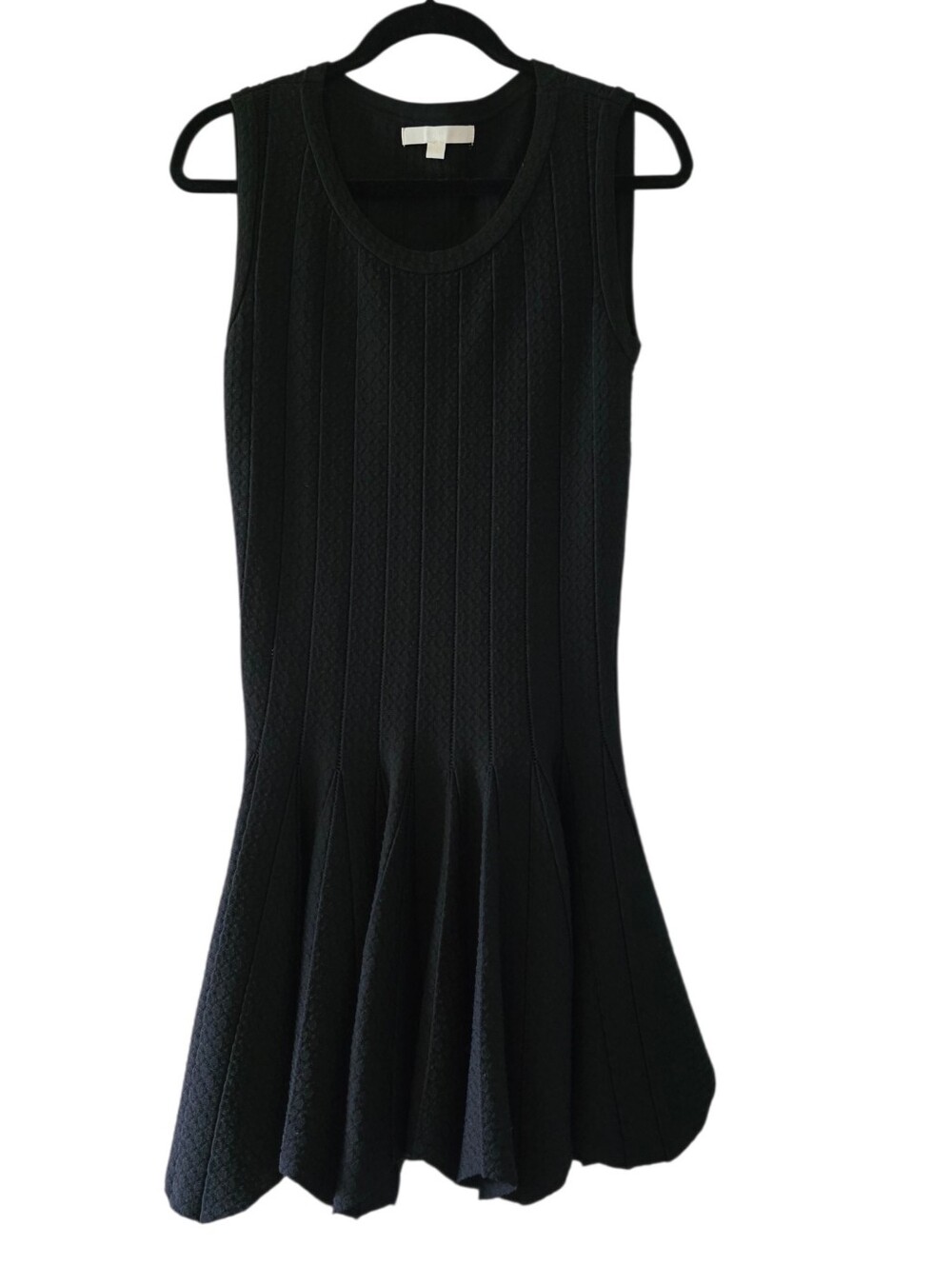 Jonathan Simkhai Pointelle Fit & Flare Dress Size S Black Stretch Knit Luxe